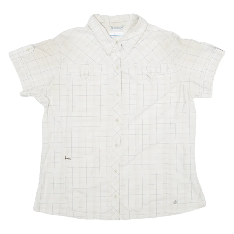 COLUMBIA Omni Shade Sun Protection Mens Shirt Beige Check XL
