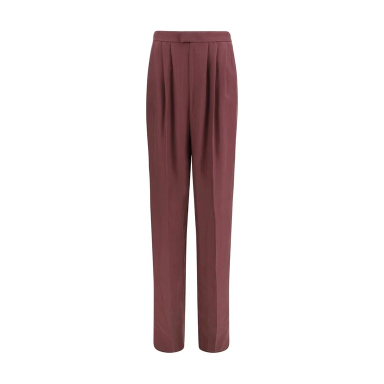 Saint Laurent Purple Silk Dress Pants - Women