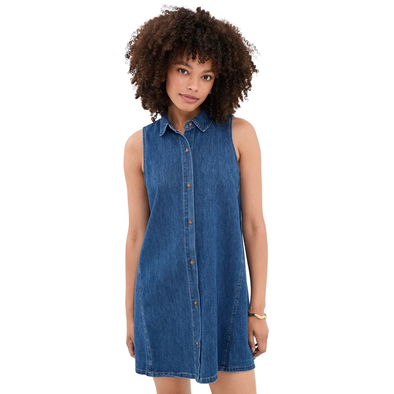 Z Supply New Day Denim Dress Deep Water XL
