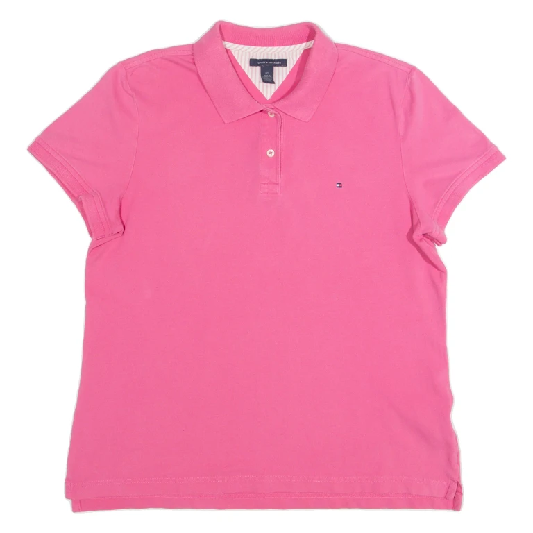 TOMMY HILFIGER Womens Polo Shirt Pink L