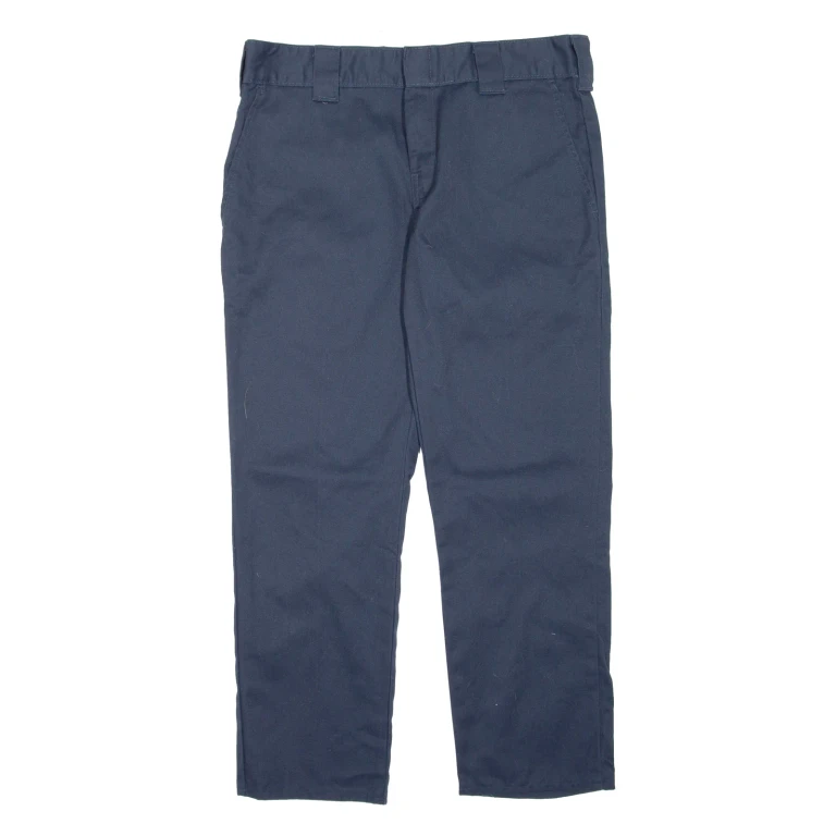 DICKIES Womens Trousers Blue Slim Straight W32 L27