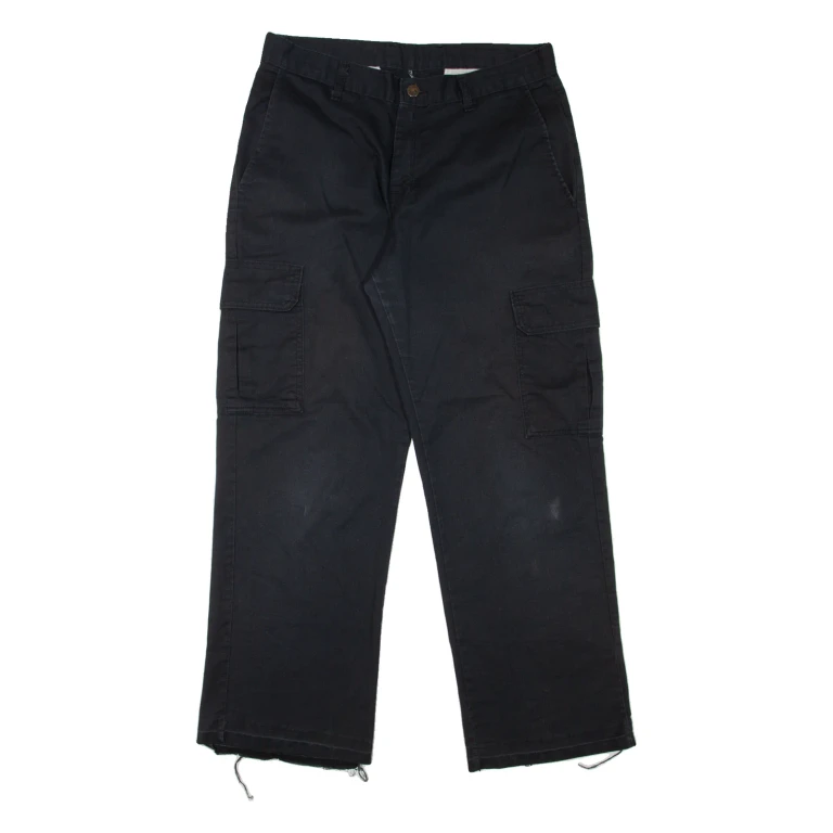 DICKIES Cargo Workwear Mens Trousers Black Regular Straight W32 L29