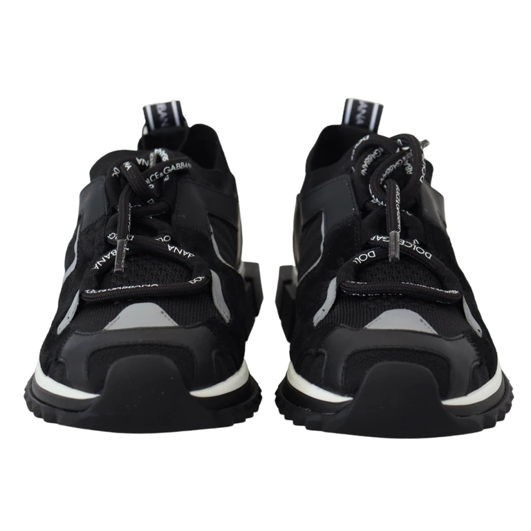 Dolce & Gabbana Black Mesh Sorrento Trekking Sneakers Shoes And Gray - Women