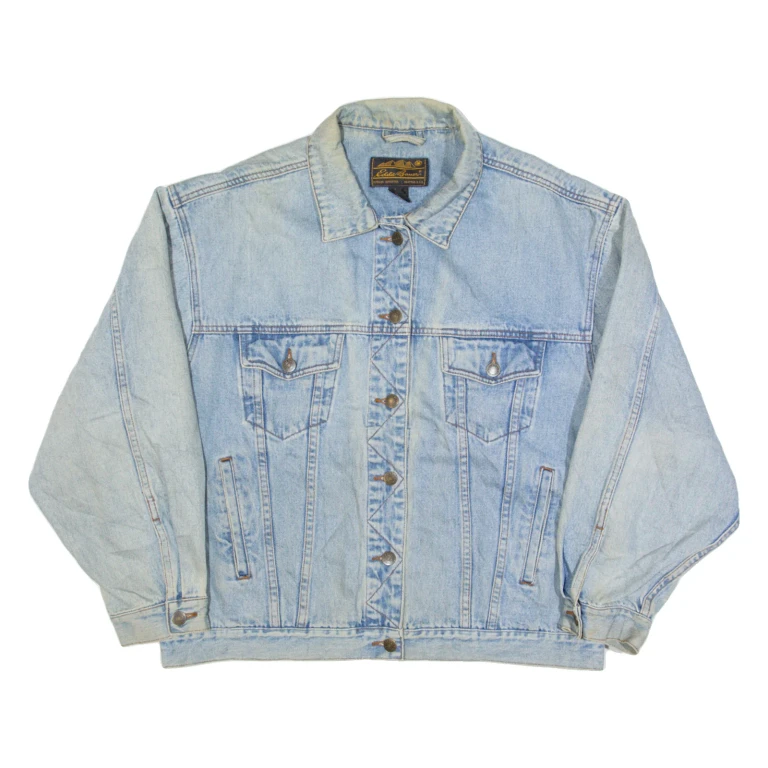 EDDIE BAUER Womens Denim Jacket Blue 90s L