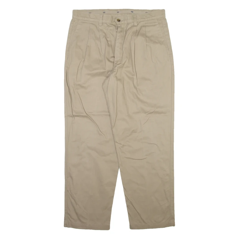 DOCKERS Khakis Mens Trousers Beige Relaxed Tapered W36 L30