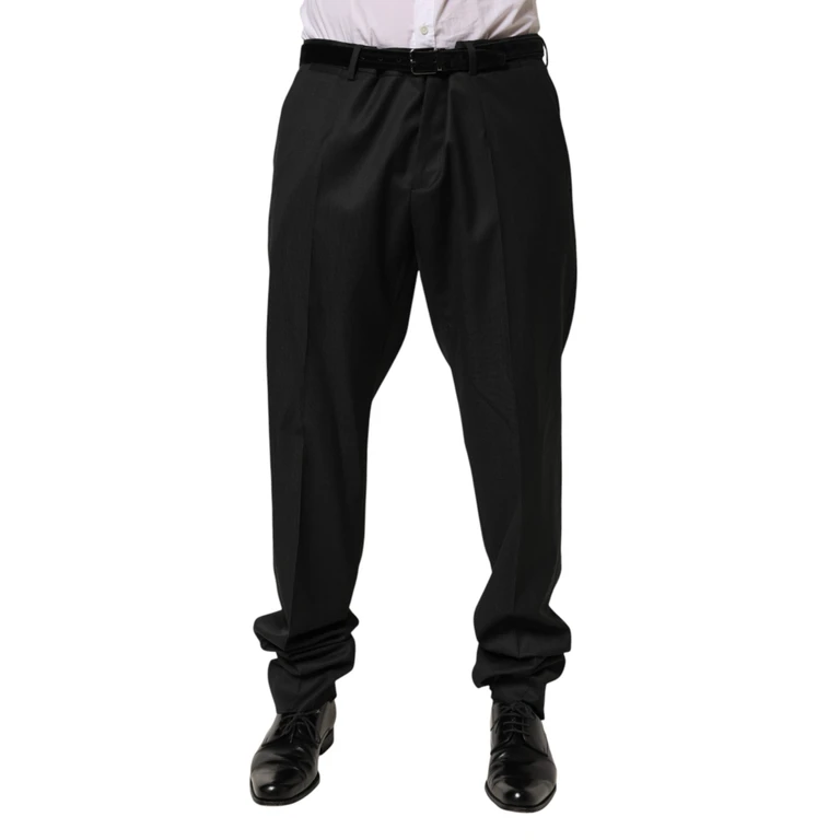 Dolce & Gabbana Black Wool Formal Dress Men Trouser Pants - Men