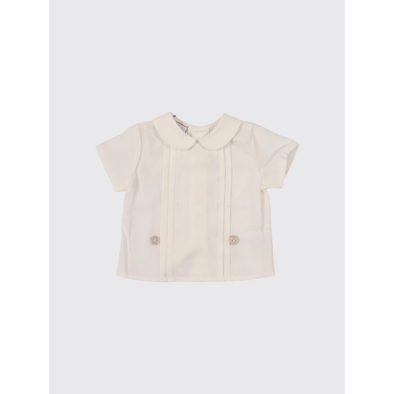 Boy's Peter Pan Collar Short-Sleeved Shirt in Linen and Cotton (00615324760T721)