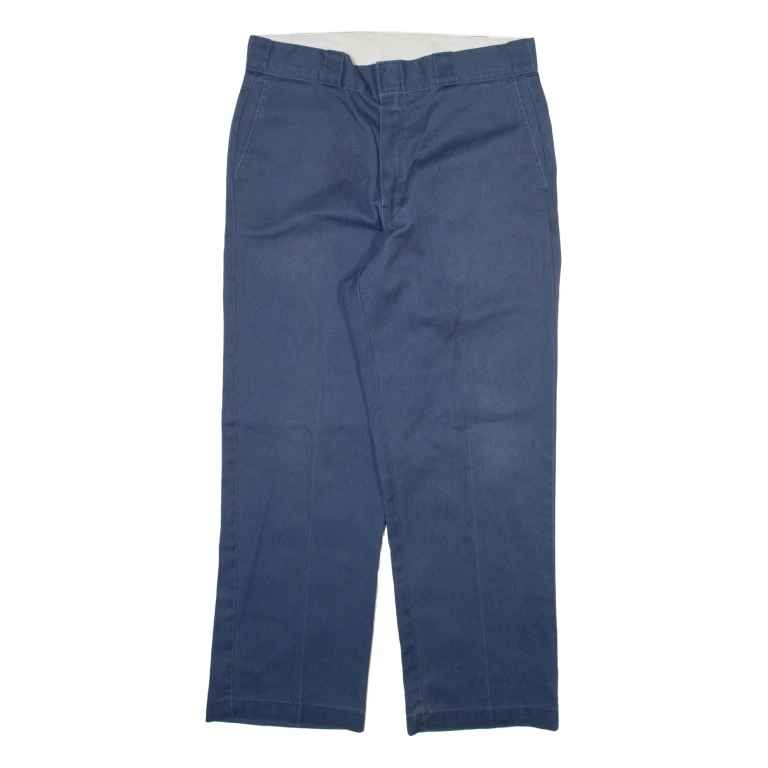 DICKIES Mens Trousers Blue Regular Straight W34 L29