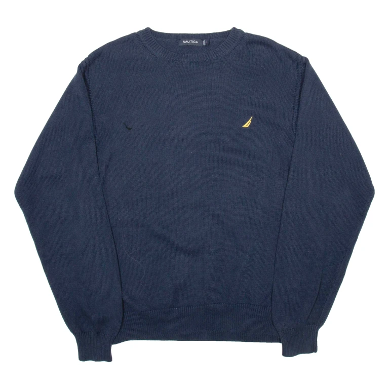 NAUTICA Mens Jumper Blue Tight Knit L