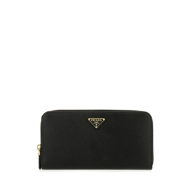 Prada Black Leather Wallet F0002 Vitello Portafogli - Women