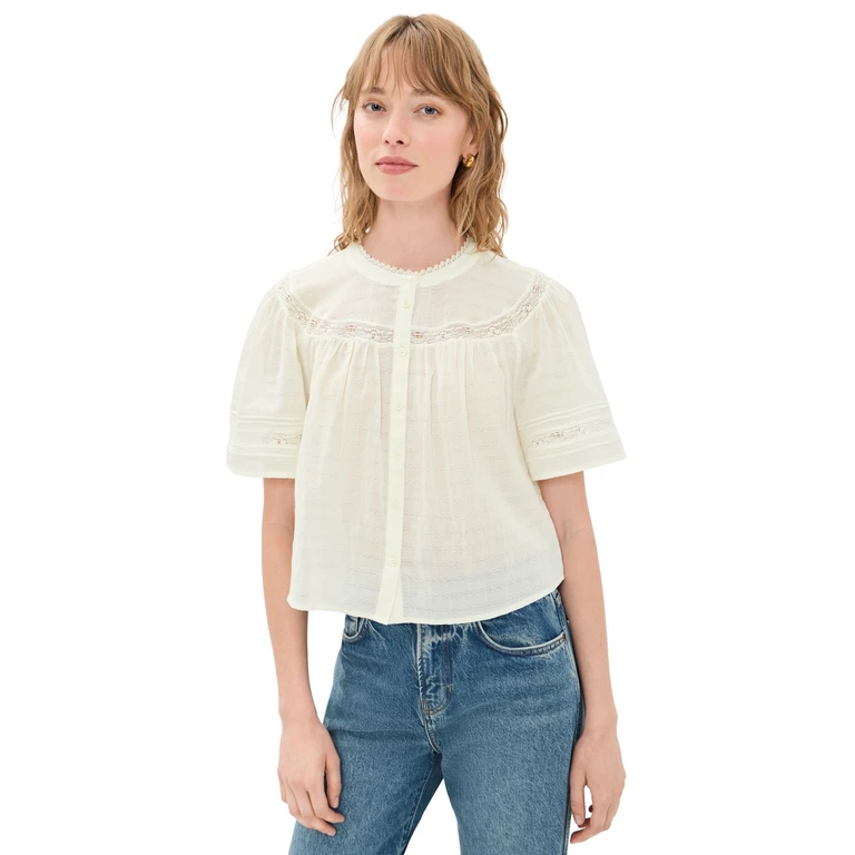 PAIGE Pasadena Blouse Ivory S