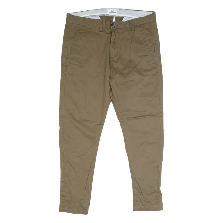 LACOSTE Chino Mens Trousers Green Slim Tapered W32 L25