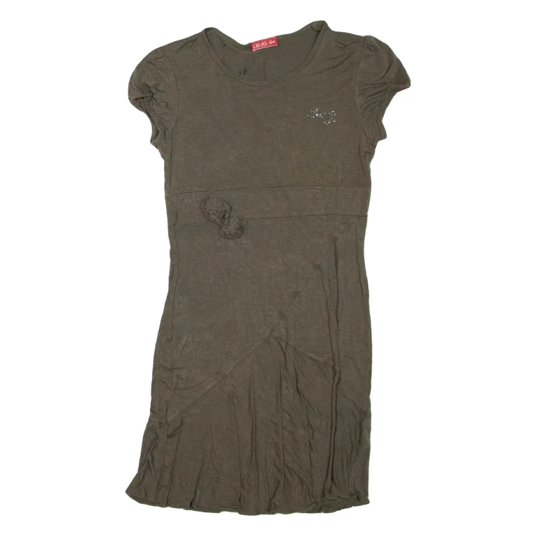 LIU.JO Womens T-Shirt Dress Green Short Sleeve Short S