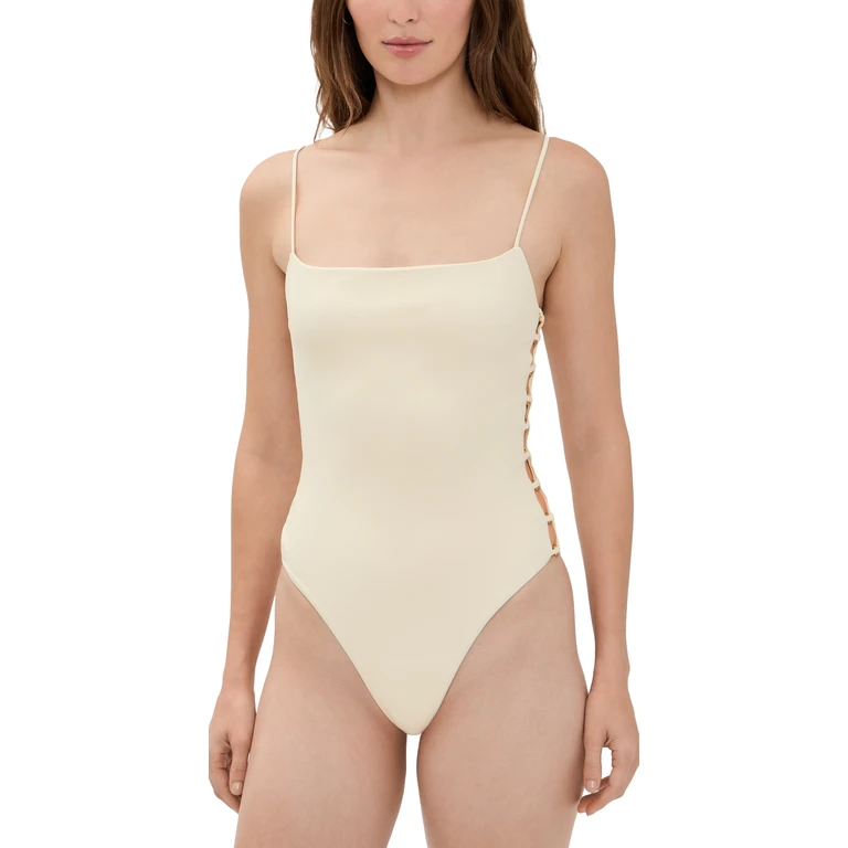 JADE Swim Hexa One-Piece Swimsuit Ivory S