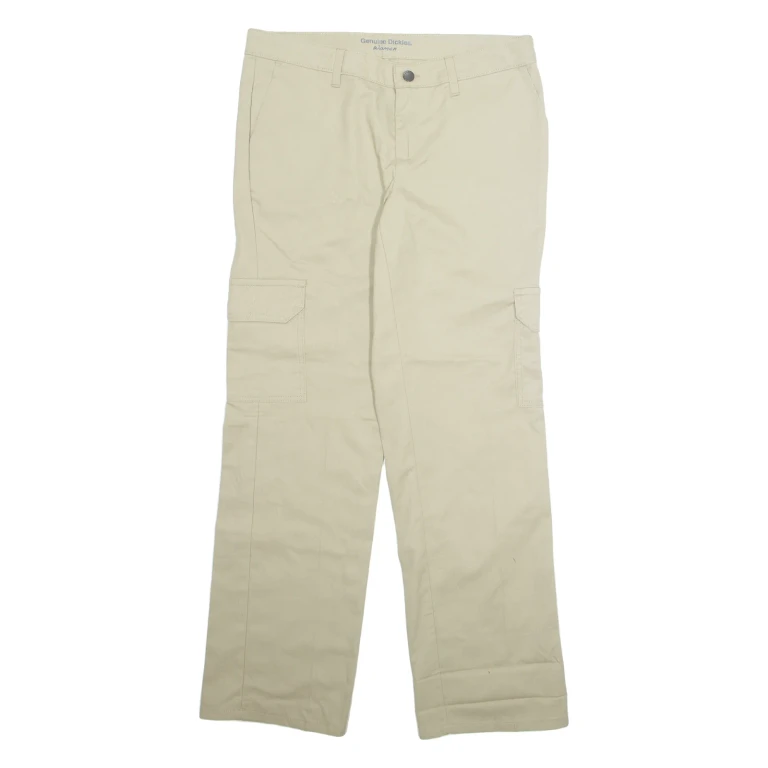 DICKIES Cargo Womens Trousers Beige Relaxed Tapered W32 L31