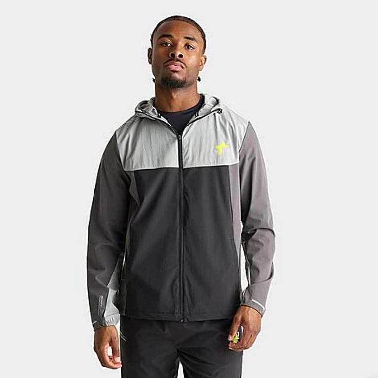 Men's Reprimo Performance Flight Windbreaker Jacket in Black/Neon Size: Small