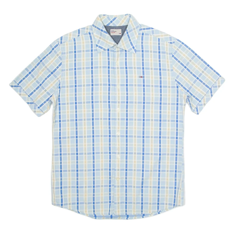 HILFIGER DENIM Mens Shirt Blue Check L