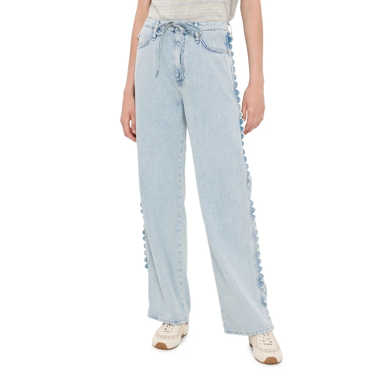 rag & bone Featherweight Phoebe Drawstring Jeans Alscallop M