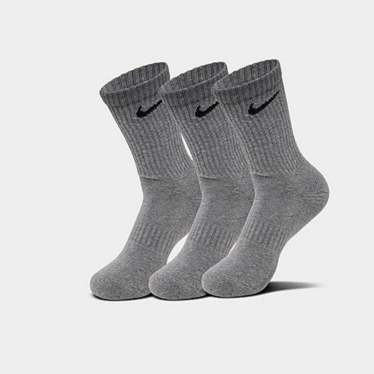 Nike Everyday Cushioned Training Crew Socks (3-Pack) in Grey Size: Medium