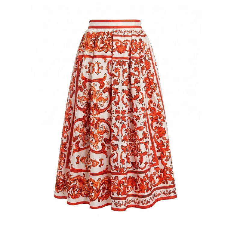 Dolce & Gabbana Maiolica-Print Skirt