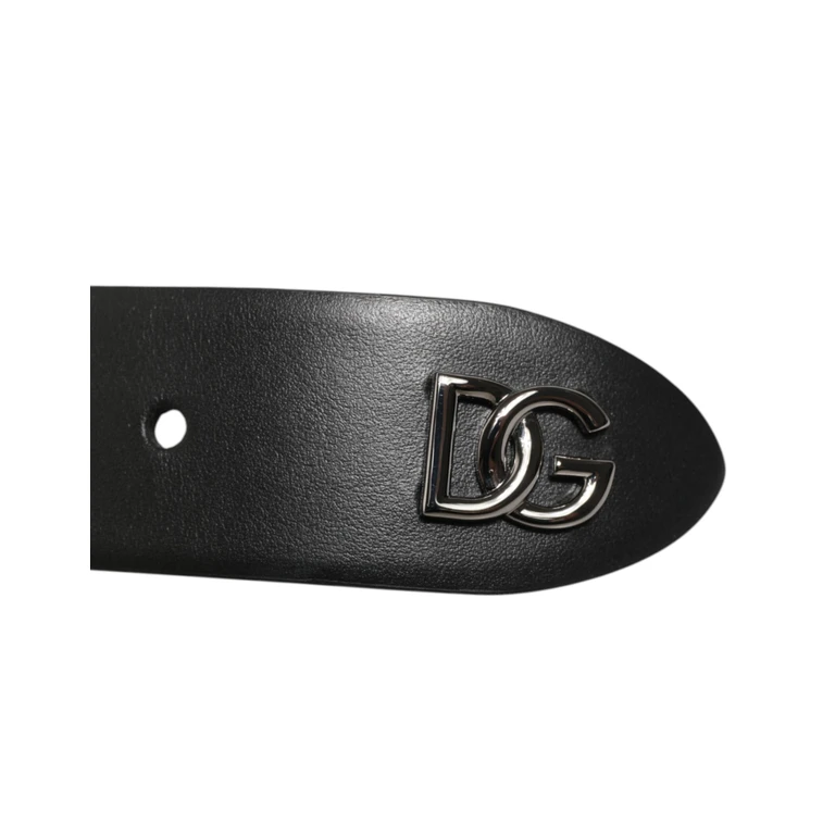 Black Calf Leather Studded Silver Buckle Belt - Men