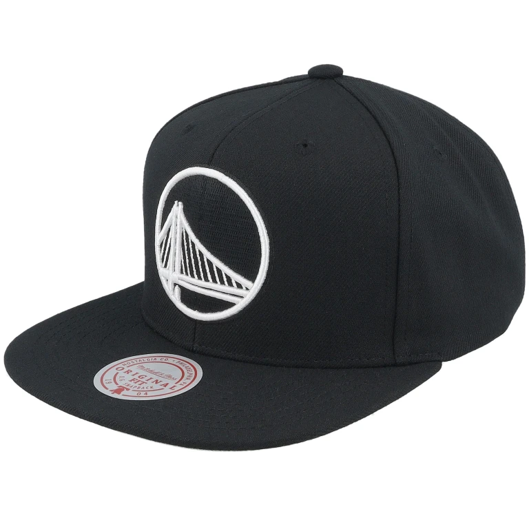Men's NBA Evergreen Black White Snapback Warriors Snapback Caps