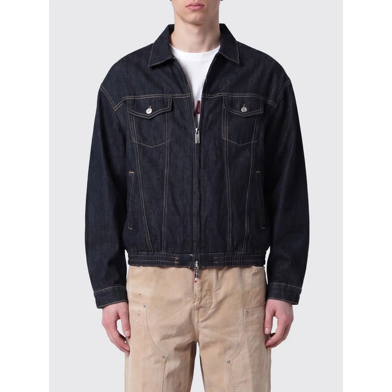 Cotton Denim Jacket with Zip Closure (S74DM1022S30825470)