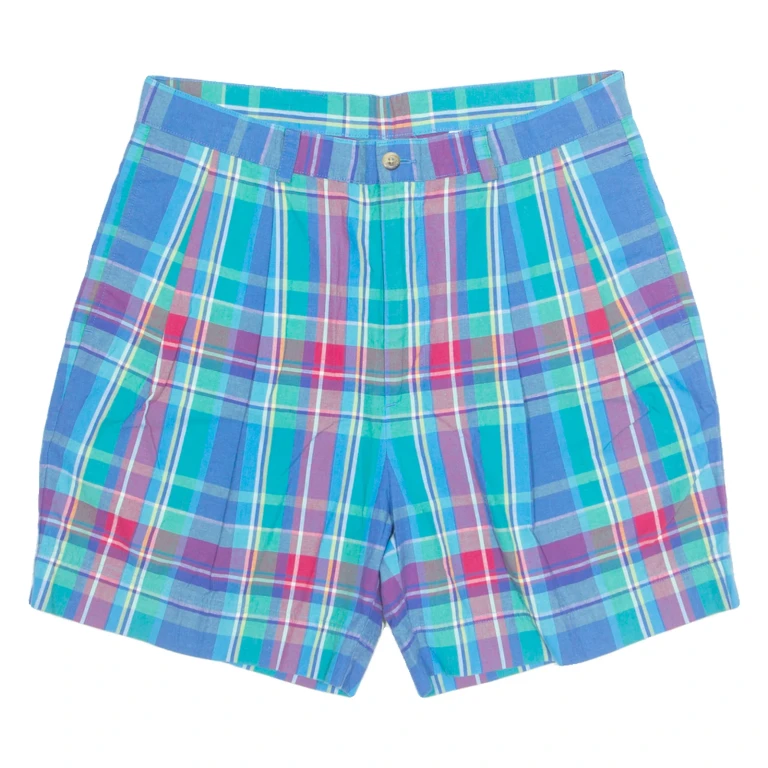 NAUTICA Mens Chino Shorts Blue Classic 90s Check M W34