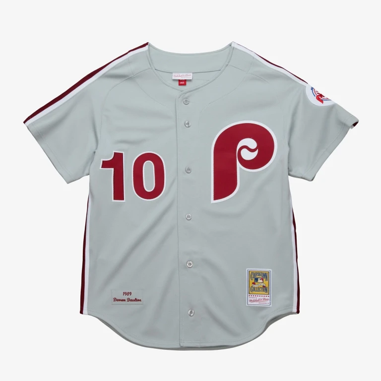 Men's MLB Dark Jersey Phillies 1989 Darren Daulton