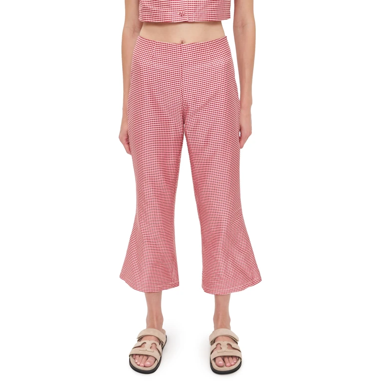 Damaris Bailey Phoebe Silk Pants Red Gingham L