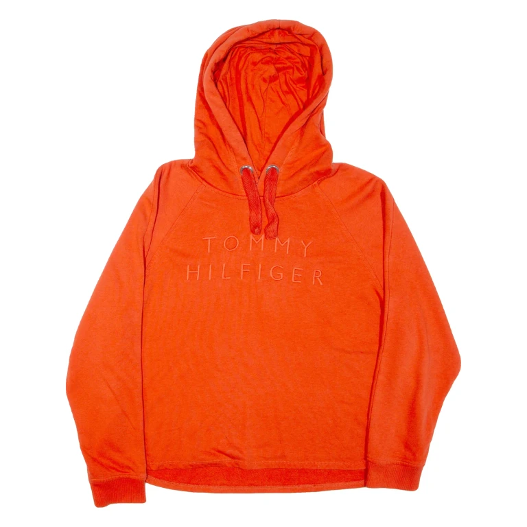 TOMMY HILFIGER Womens Orange Hoodie M