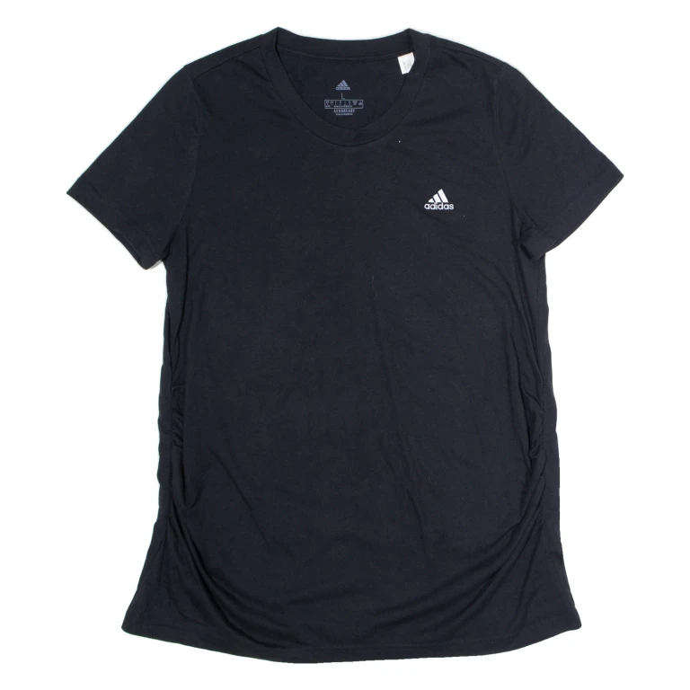 ADIDAS Womens T-Shirt Black V-Neck L