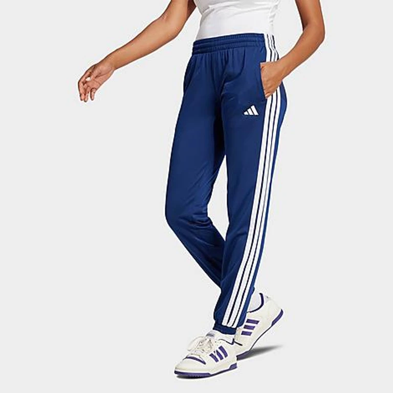 adidas Women's Essentials DAYREADY Tricot Tracksuit Pants in Dark Blue/White Size: XS