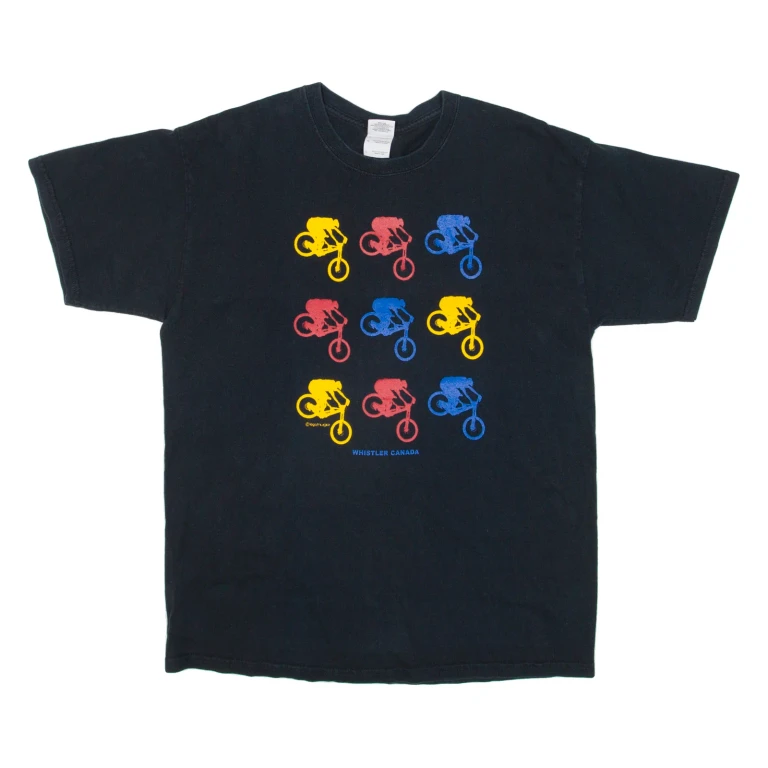 GILDAN Whistler Canada Mens T-Shirt Black L