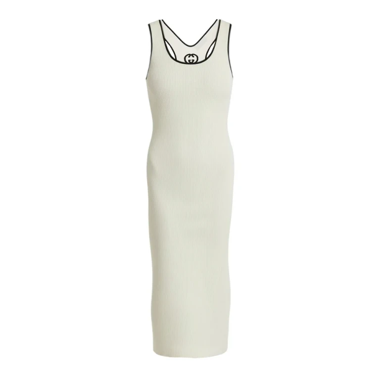 GUCCI Ribbed knit midi dress Woman S