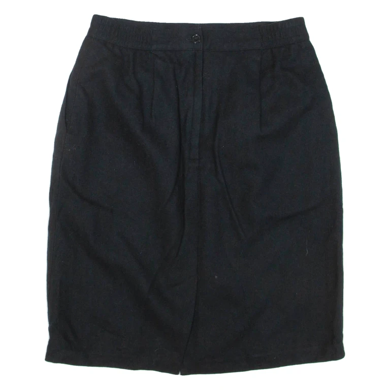 Womens Pencil Skirt Black Short Wool M