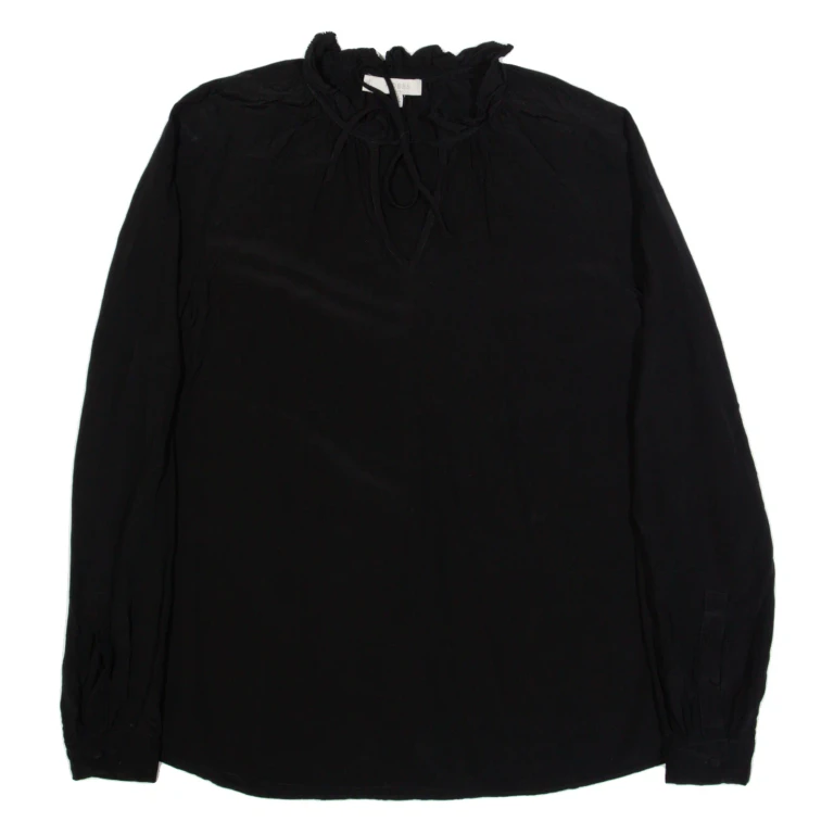 HOBBS LONDON Womens Oversized Blouse Black V-Neck Long Sleeve UK 8
