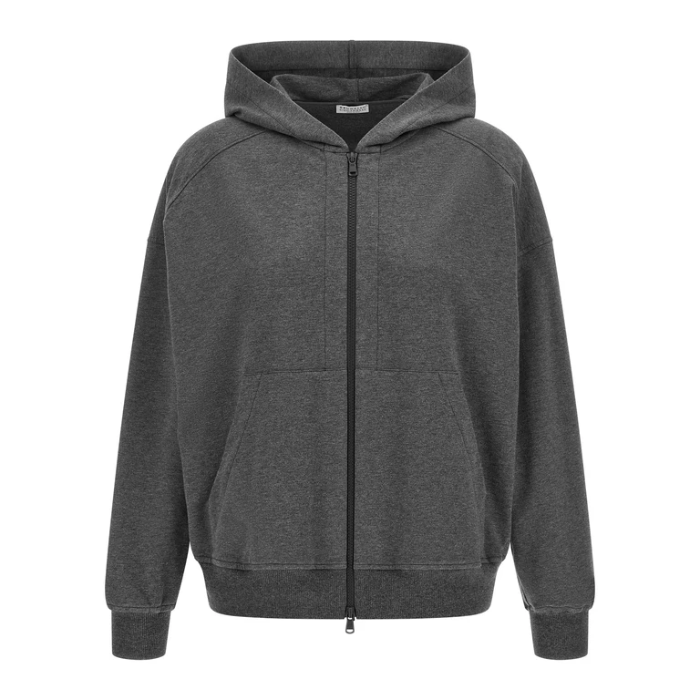 Brunello Cucinelli Gray Cotton Sweatshirt Clothing - Women