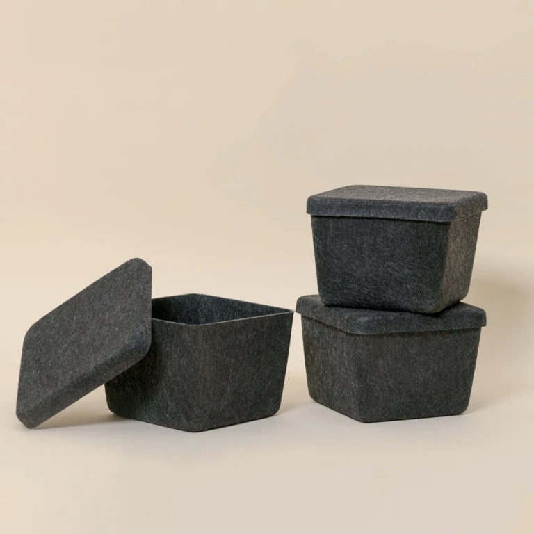 The Sculpted Bin - Petite with Lid Set of 3