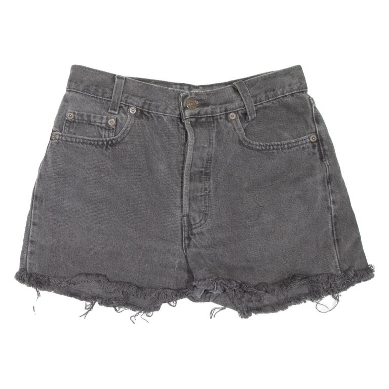 LEVI'S 701 Cut-Off Womens Denim Shorts Grey 90s S W27