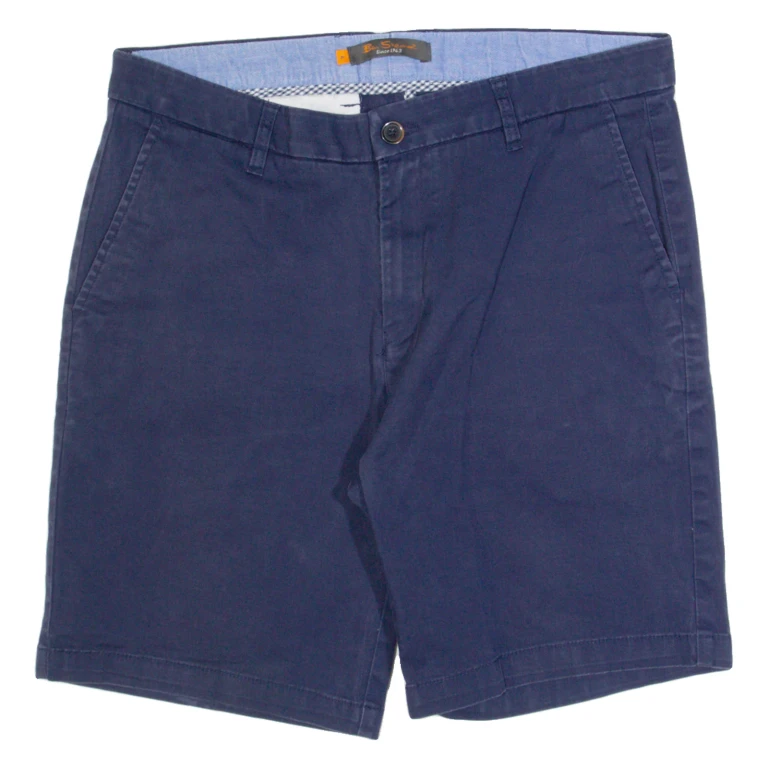 BEN SHERMAN Mens Chino Shorts Blue L W36