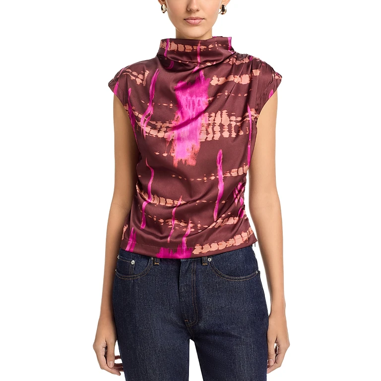 Area Stars Avery Satin Print Top