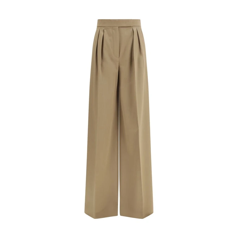 Max Mara Beige Wool Casual Pants - Women