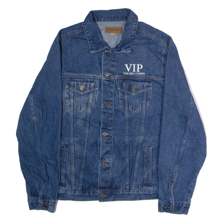 PORT AUTHORITY VIP The Mill Casino Mens Denim Jacket Blue USA XL
