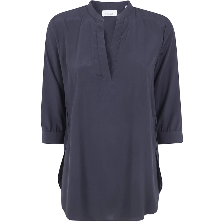 ARCHIVIO67 3/4 Sleeves Open Neck Shirt (YK3PMU)