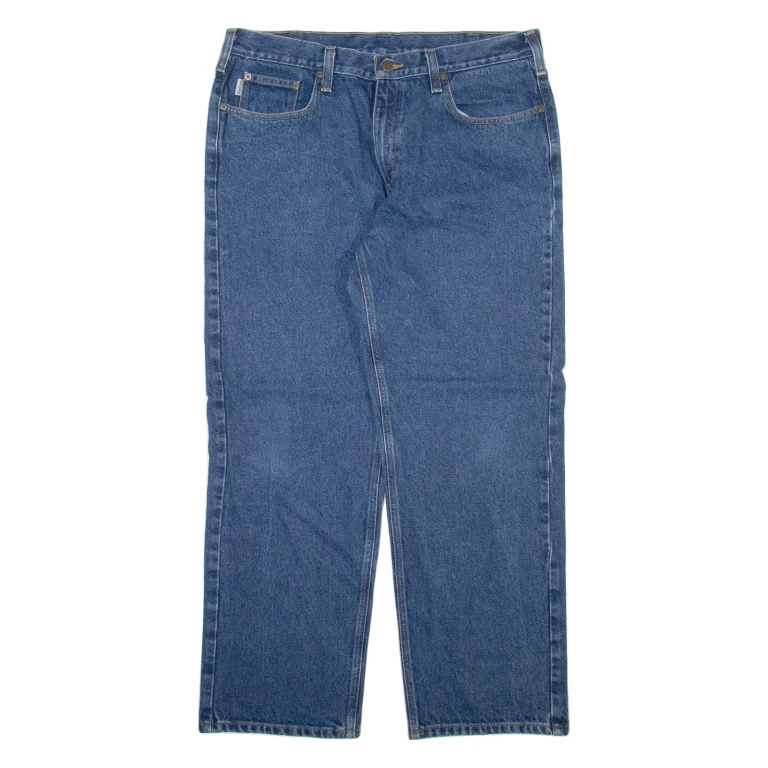 CARHARTT Mens Jeans Blue Relaxed Straight W38 L30