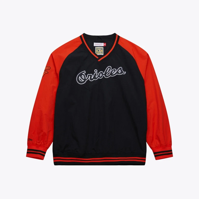 Men's MLB Nylon Pullover Jacket Vintage Logo Orioles Pullovers