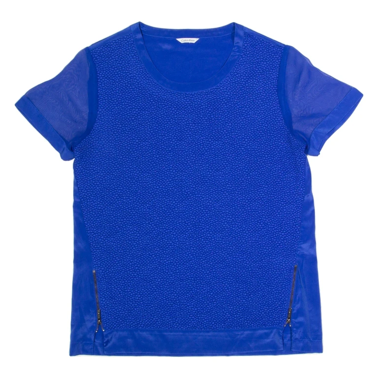 CALVIN KLEIN Womens Oversized Top Blue L