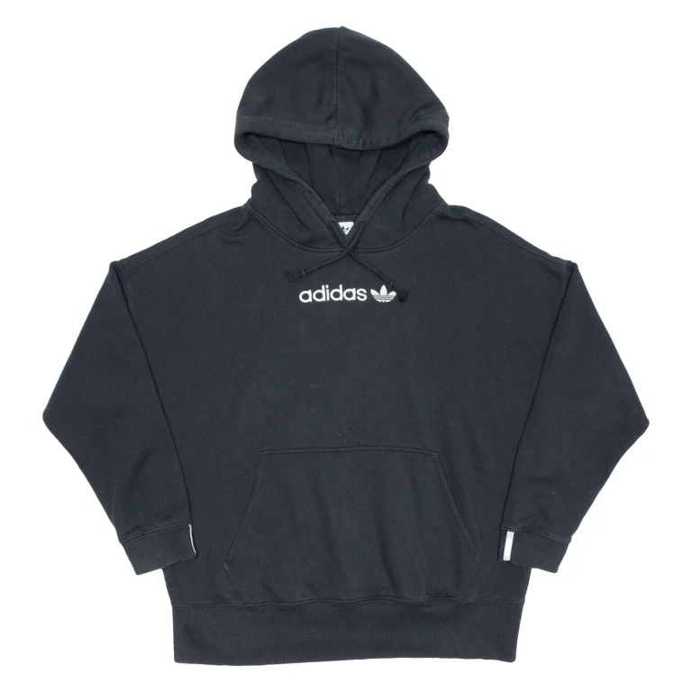 ADIDAS Womens Black Hoodie UK 14