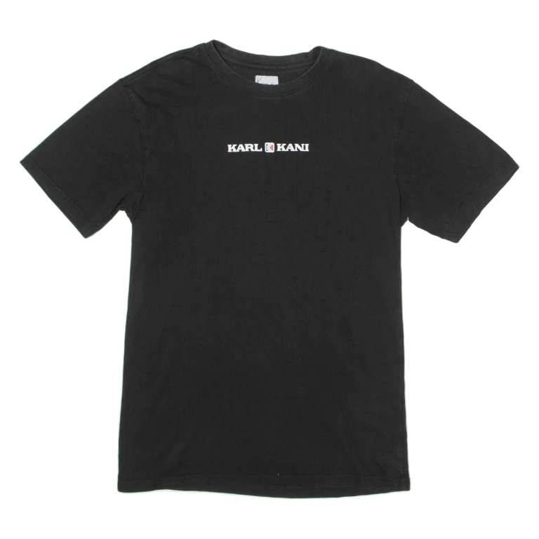 KARL KANI Mens T-Shirt Black Crew Neck S